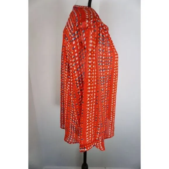 Old Navy Women’s Sheer Red Polka Dot Blouse - Size L - Picture 11 of 15